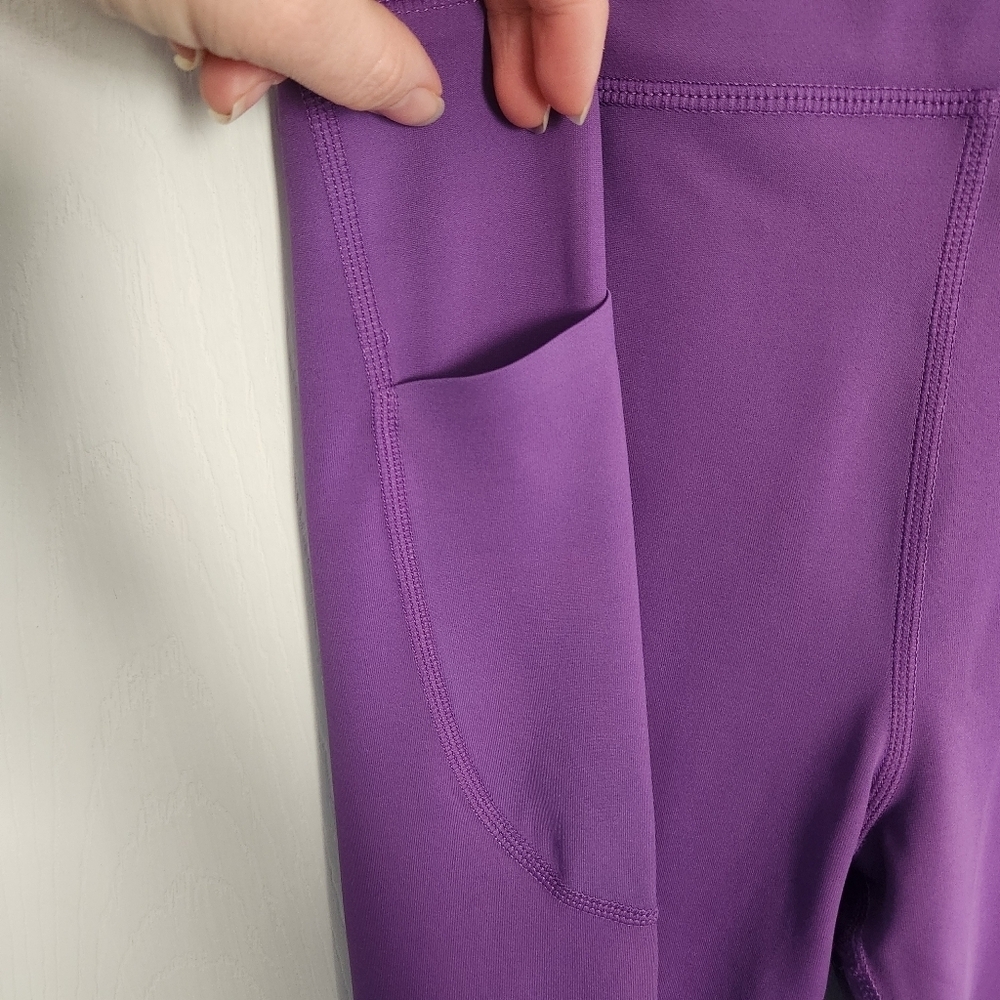 Zyia purple pull on high rise leggings workout jogging athleisure gym sz 16-18 - Picture 5 of 9